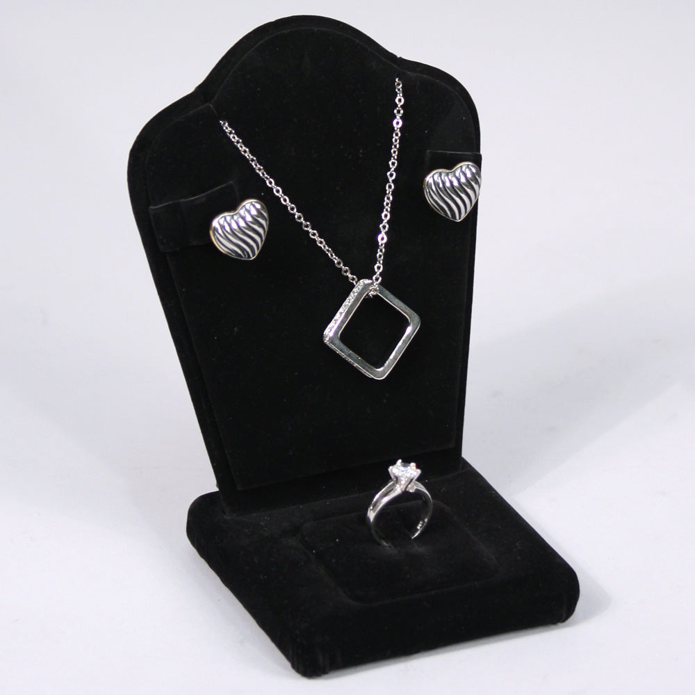 Combination Stand — 4 x 4 1/4 x 5 1/4" H — Black Velvet