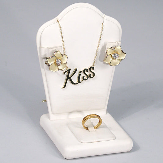 Combination Stand — 4 x 4 1/4 x 5 1/4" H — White Faux Leather