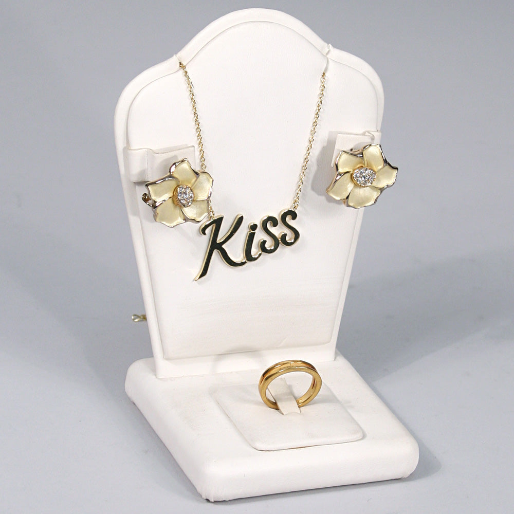 Combination Stand — 3 1/2 x 2 3/4 x 5 1/2" H — White Faux Leather