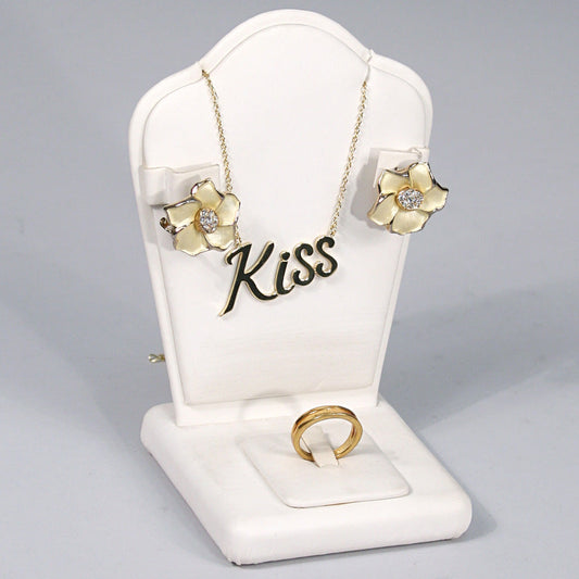 Combination Stand — 3 1/4 x 2 x 4 3/4" H — White Faux Leather