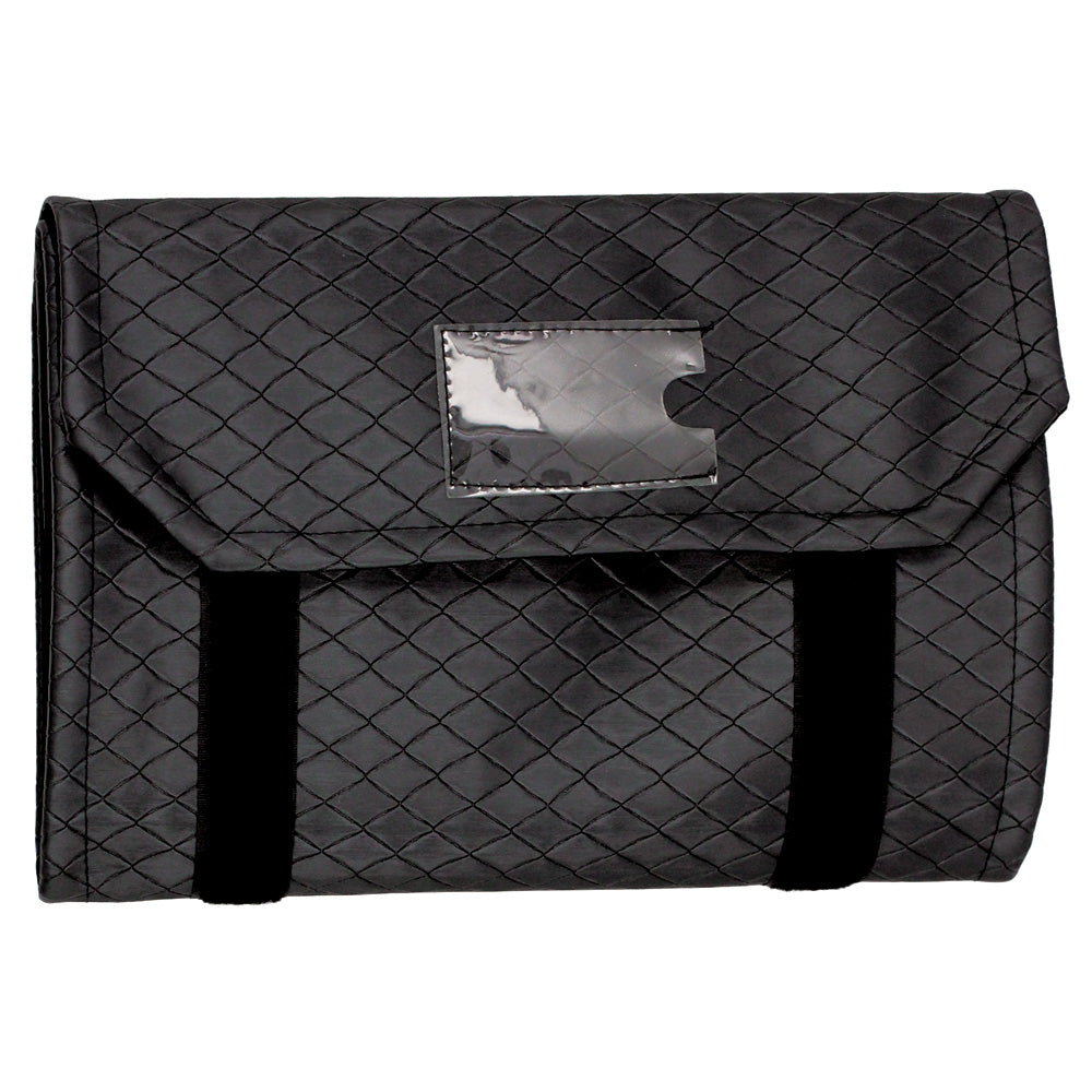 Jewelry Rolls — Chain — 20 Snaps — Black Faux Leather Quilted