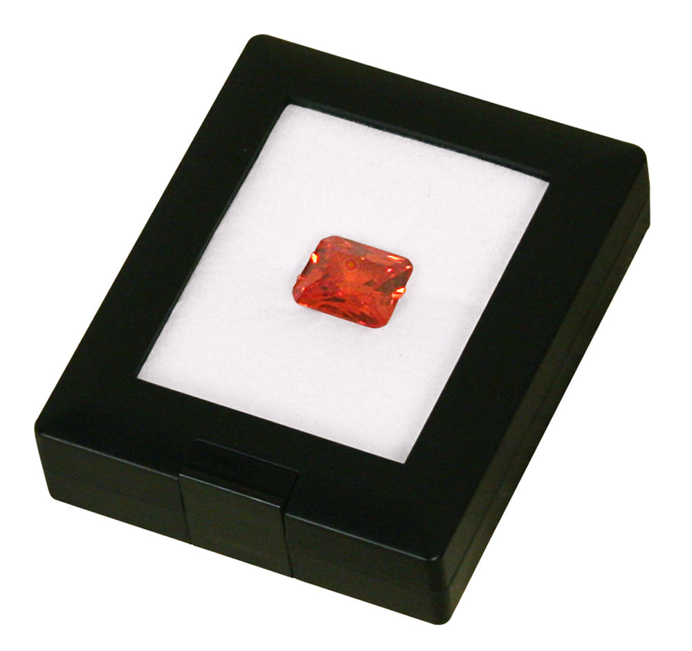 Glass Top Gemstone Display with Double-Sided Foam Insert — Black