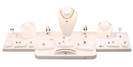 Wedge Stands with Ring Clip — 11-Clip — White Faux Leather