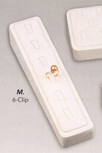 VERTICAL RING (6-CLIP) — Wht Faux Leather — All white