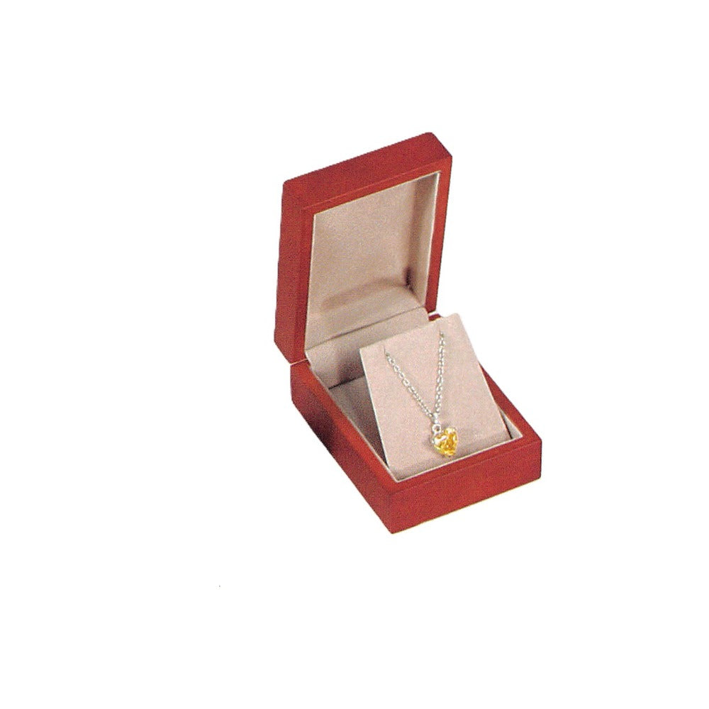 Pendant/Earring Box - Classic Premium Hardwood - Brown