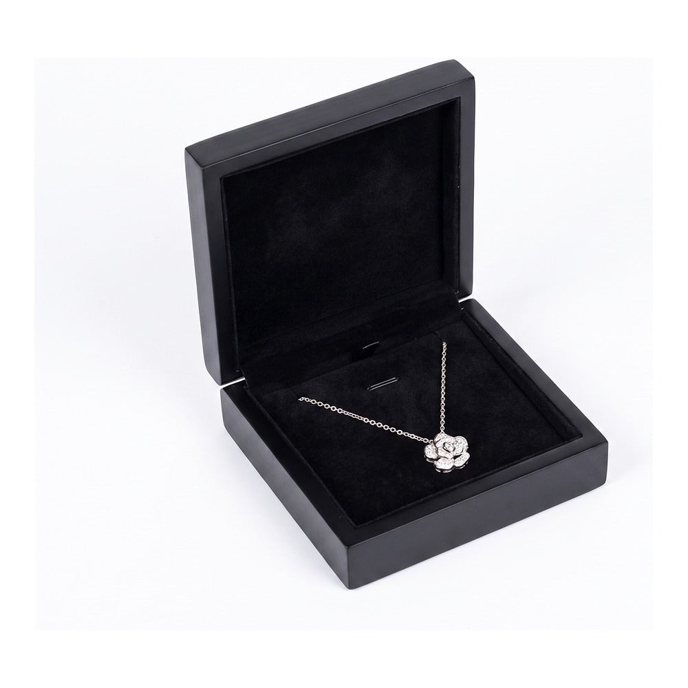 Large Necklace Box - Classic Premium Hardwood - Black