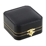 Bracelet Box - Antique Golden Latch Leatherette - Black