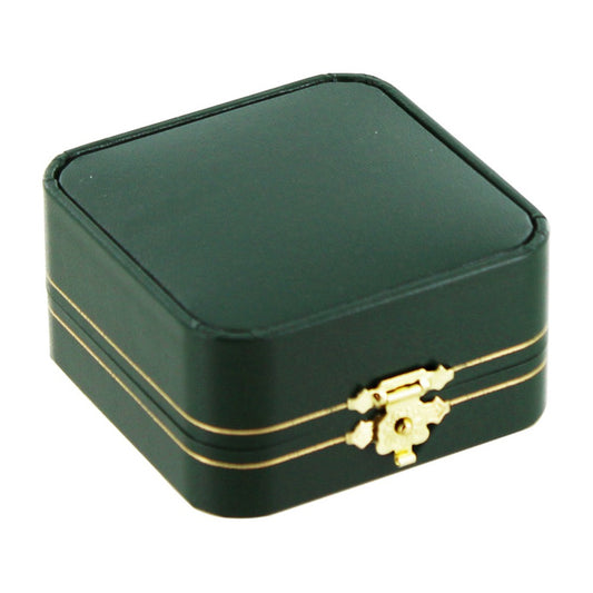 Bracelet Box - Antique Golden Latch Leatherette - Green