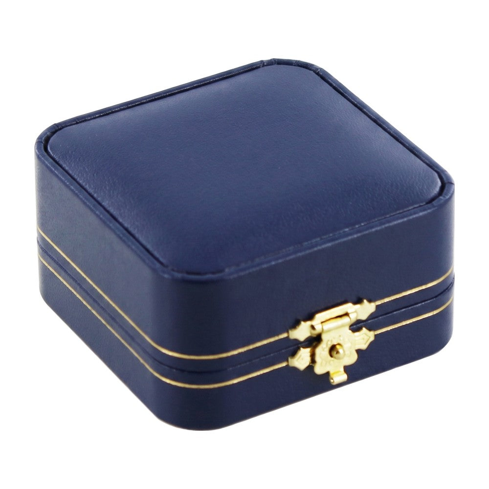 Watch Box - Antique Golden Latch Leatherette - Navy