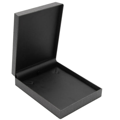 Caja gris de malla premium con
 Parte superior acolchada con inserción de cuero sintético negro