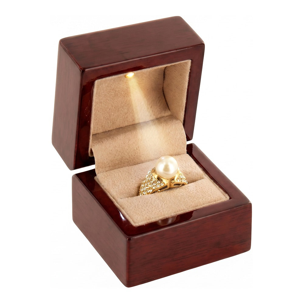 Ring Box - LED Kona Wood