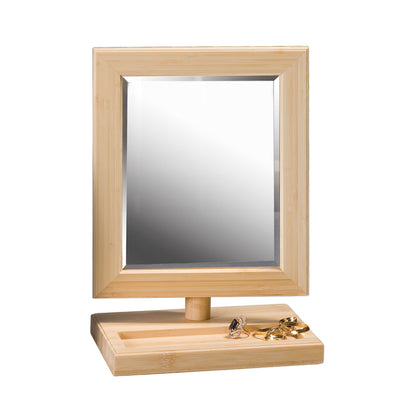 Wooden Frame Mirror With Tray