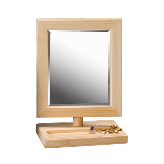 Wooden Frame Mirror With Tray