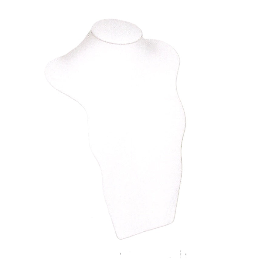 Curved Standing Bust — White Faux Leather