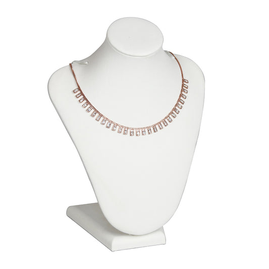 Padded Neck Stand — 9" H — White Faux Leather