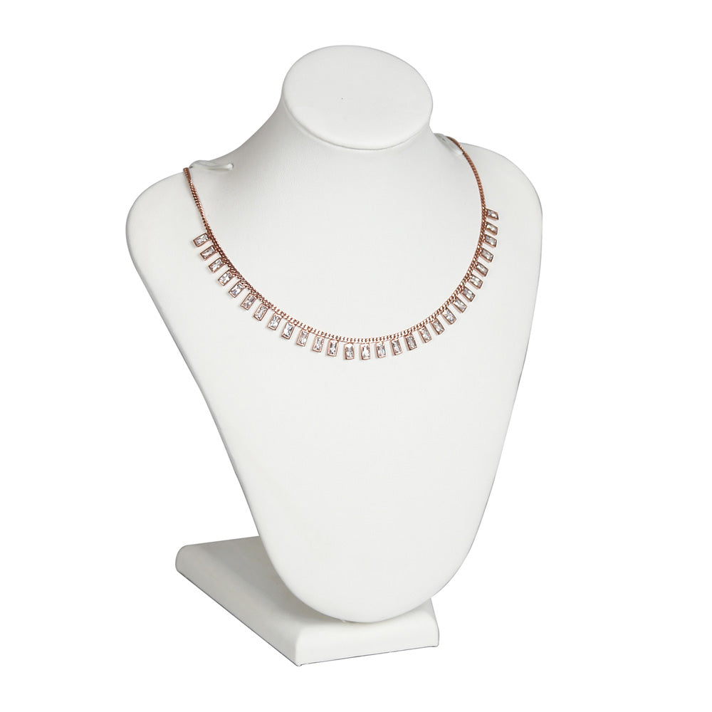 Padded Neck Stand — 10 1/2" H — White Faux Leather