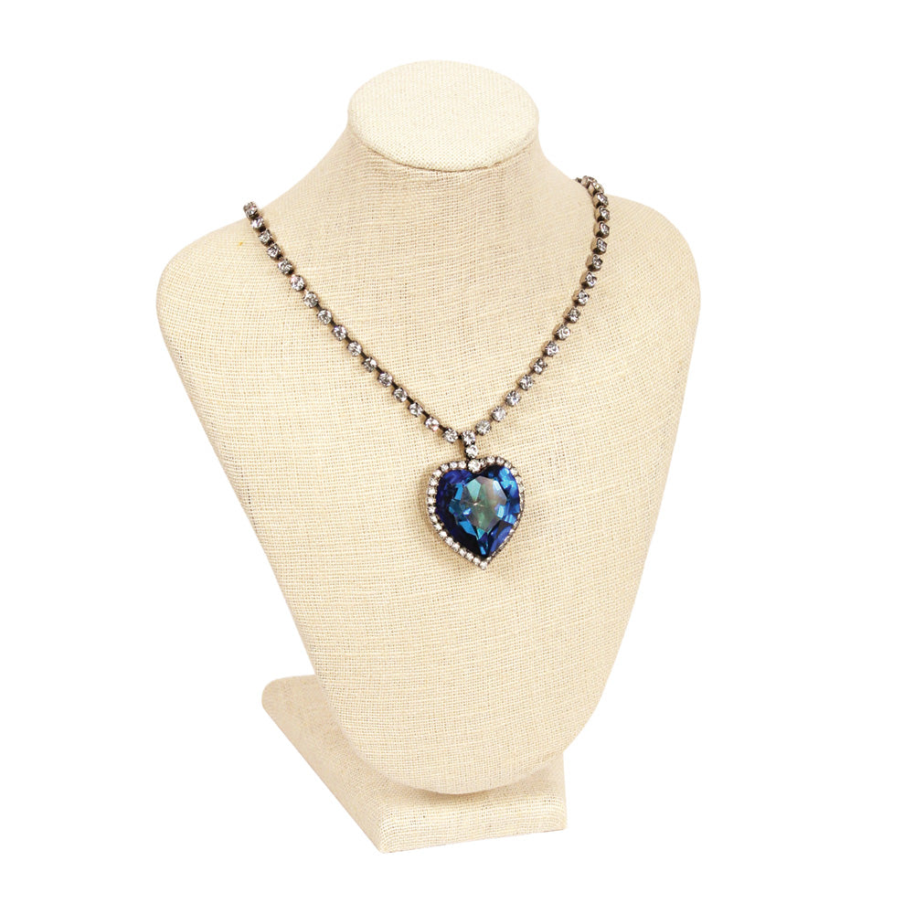 Padded Neck Stand — 12 1/2" H — Beige Linen