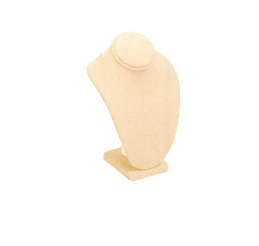 Classic Neckform — 11" H — Beige Faux Suede