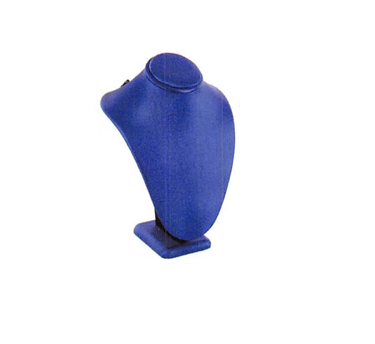 Classic Neckform — 6" H — Steel Blue Faux Leather