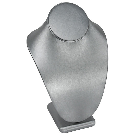Classic Neckform — 10" H — Steel Grey Faux Leather