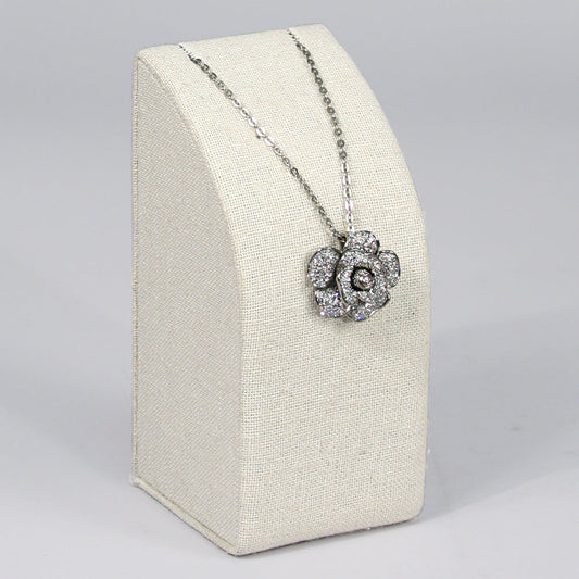 Necklace Pedestal — Wide (5¾" H) — Beige Linen