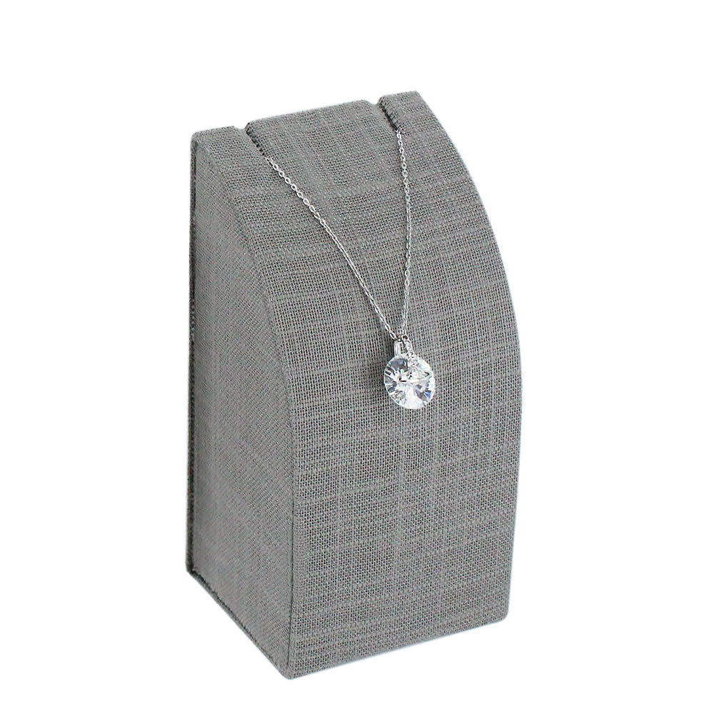 Necklace Pedestal — Tall (9¾" H) — Grey Linen