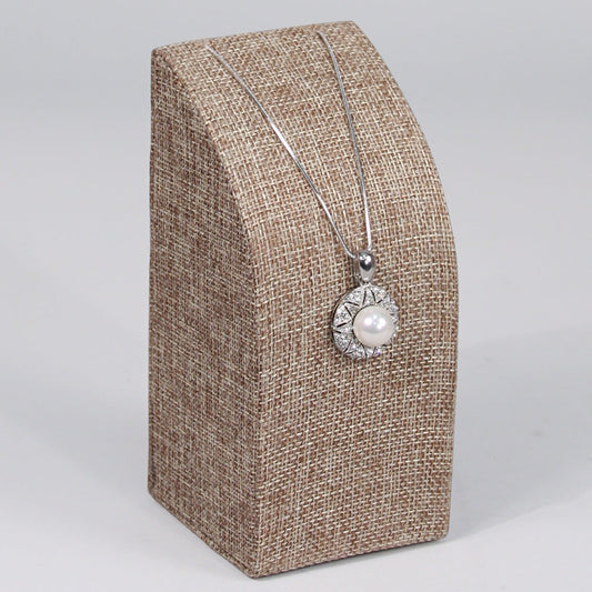 Necklace Pedestal — Tall (9¾" H) — Burlap