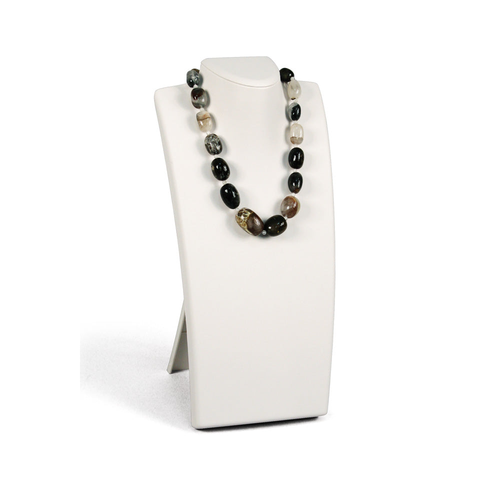 Retractable Neckform — Tall — White Faux Leather