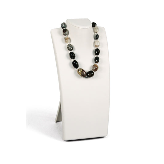 Retractable Neckform — Tall — White Faux Leather