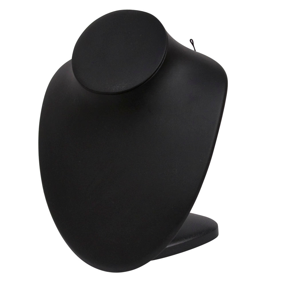 Adjustable Necklace Display Stand — Height & Angle — Black Faux Leather