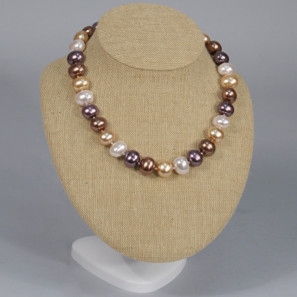 Adjustable Necklace Display Stand — Height & Angle — Burlap