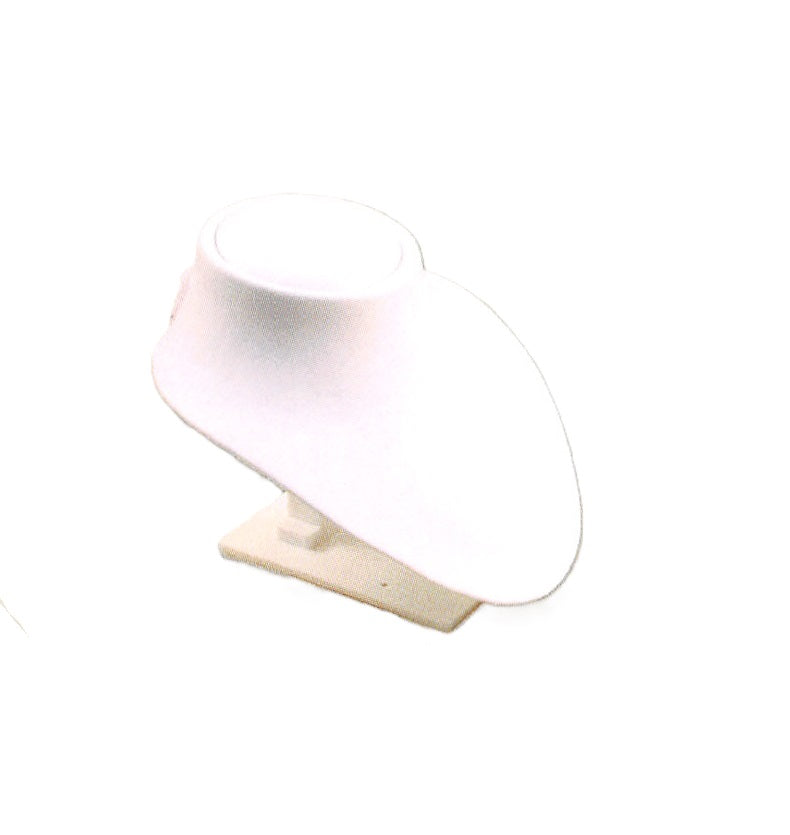 Lightweight Adjustable Neckform Display — 5 1/4" H — White Faux Leather