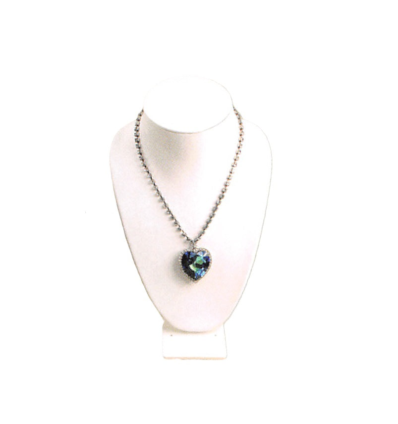 Lightweight Adjustable Neckform Display — 9 1/2" H — White Faux Leather