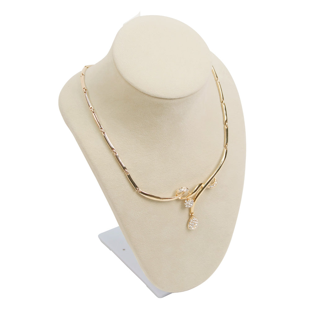Lightweight Adjustable Neckform Display — 9 1/2" H — Beige Faux Suede