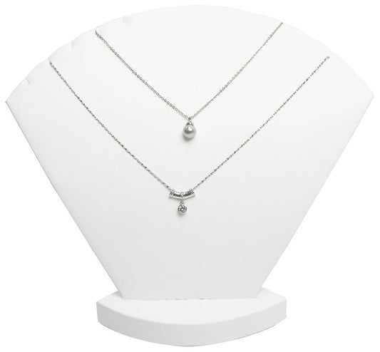Multi-Necklace Holder — Up to 6 Necklaces — White Faux Leather