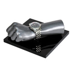 @ male fist hand display — steel grey