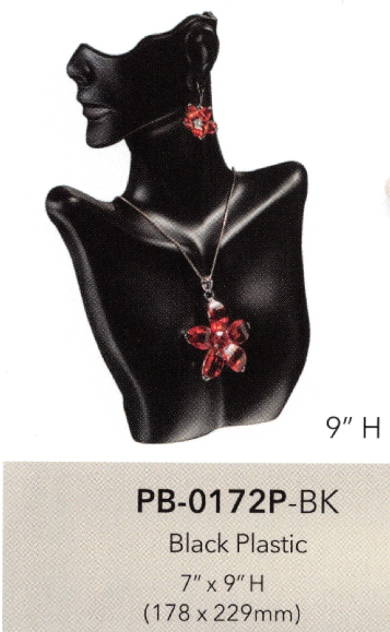 Silhouette Necklace Display — Black Plastic