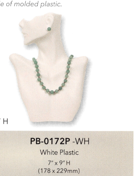 Silhouette Necklace Display — White Plastic