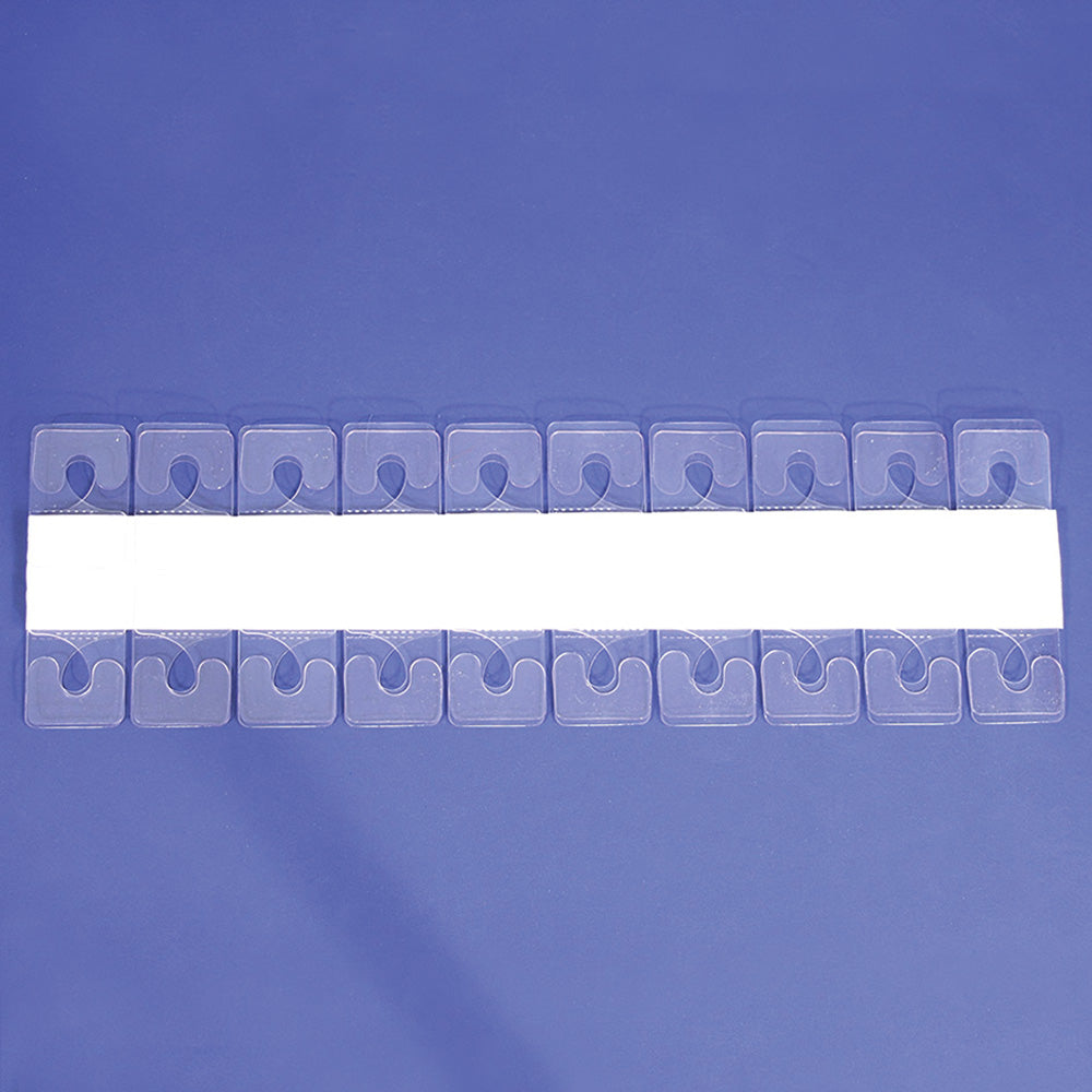 Clear Plastic J-Hook Tab — Clear