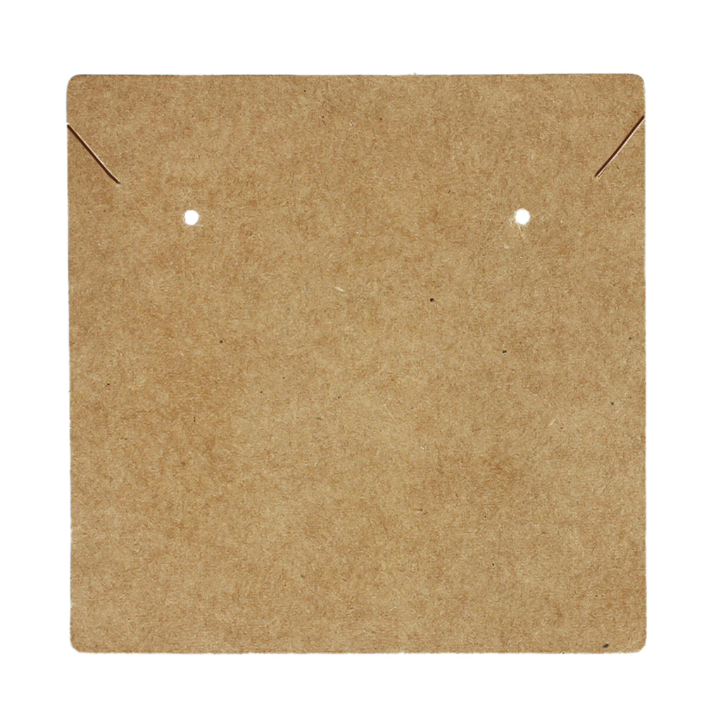 Kraft Stock Paper Jewelry Card — 3 3/8 x 3 3/8" (85 x 85 mm) — Kraft