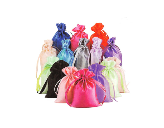Satin Drawstring Pouch — Mix Color Satin — 6 x 8 in