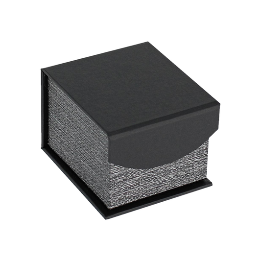 Ring Box - Deluxe Magnetic Flap - Metallic Grey