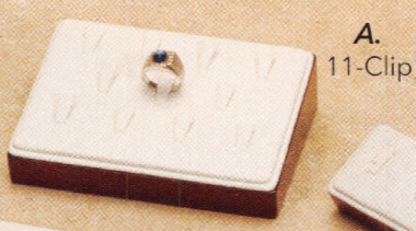 RING (11-CLIP) — Wht Faux Leather With Gl — rosewood trim