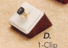 RING (1-CLIP) — Wht Faux Leather With Gl — rosewood trim