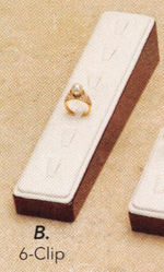 VERTICAL RING (6-CLIP) — Wht Faux Leather With Gl — rosewood trim