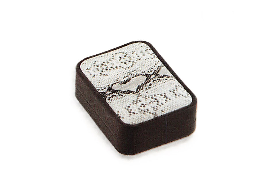 Pendant/Earring Box - Round Corner - Black Snake