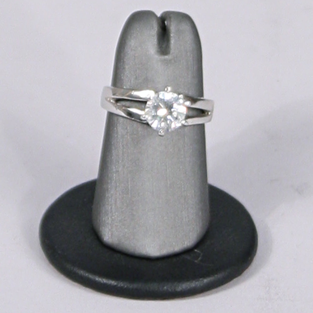 finger stand-steel grey w/bk leather trim (SET141) — Finger