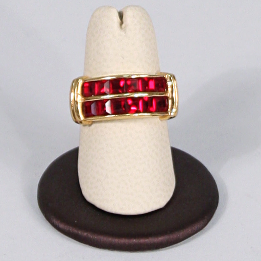 finger stand-beige lther w/steel brwn trim(SET141) — Finger