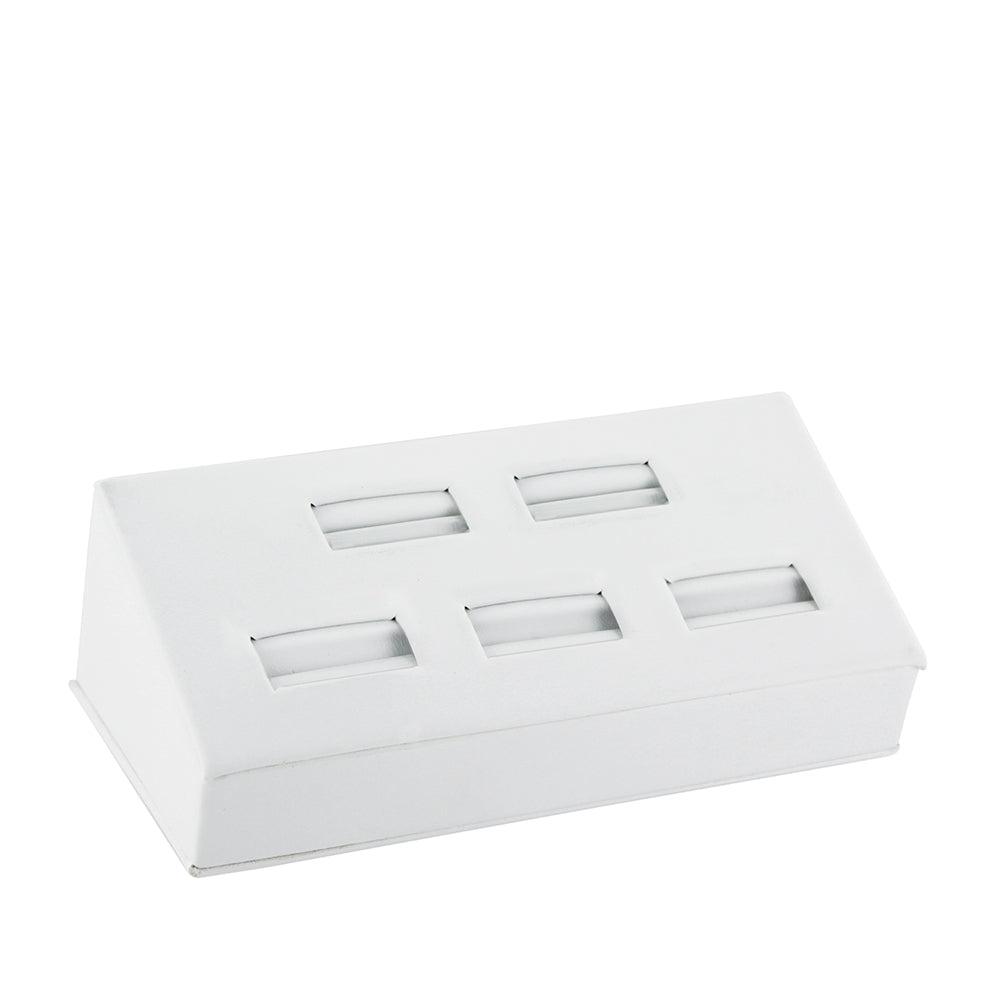 Double sided 8-ring slots display stand — White