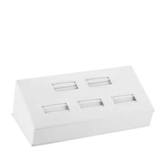 Double sided 8-ring slots display stand — White